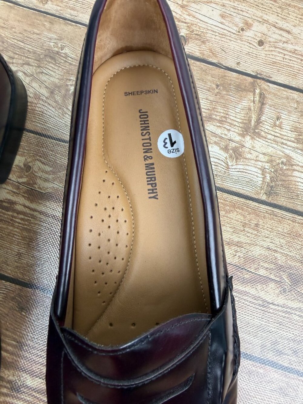Johnston & Murphy Men’s Penny Loafers Burgundy Leather Size 13 - Picture 5 of 11